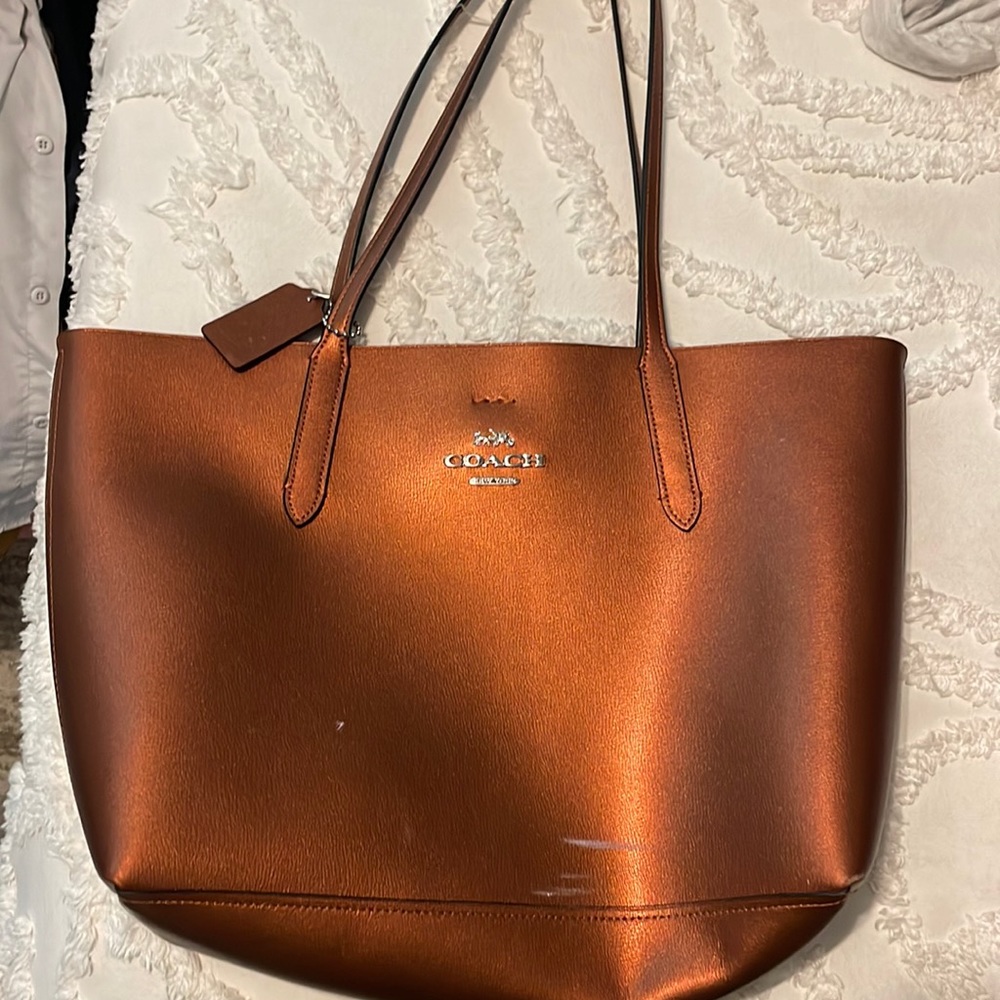 Coach tote, copper color